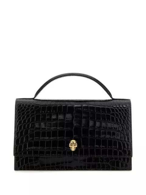 Cheap Alexander McQueen Skull crocodile-embossed shoulder bag Women 0130