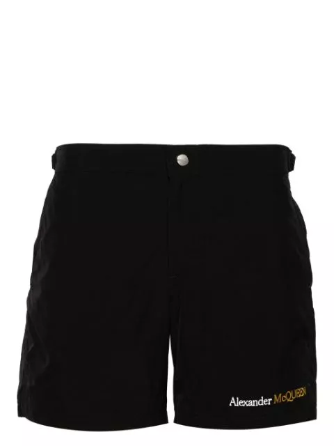 Alexander McQueen logo-embroidered swim shorts Men 0113