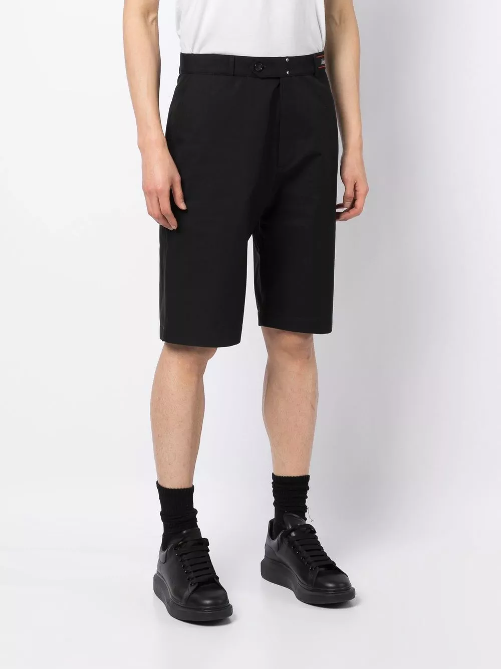 Affordable Alexander McQueen logo-applique cotton shorts Men 0120