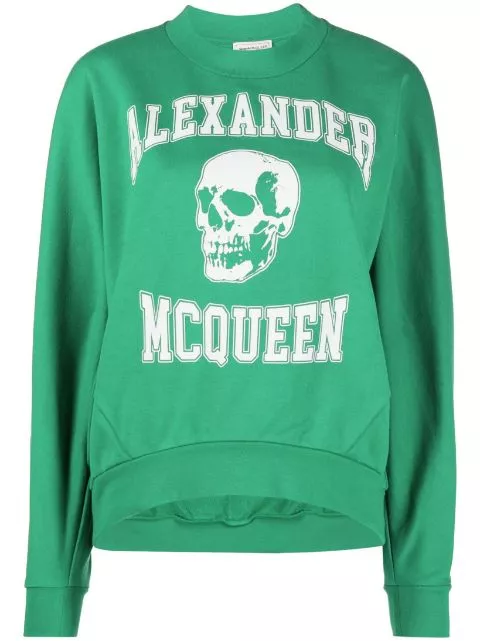 Alexander McQueen skull-print stretch-cotton sweatshirt Women 0117