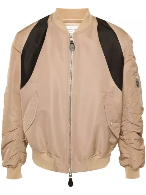 Alexander McQueen contrasting-panel bomber jacket Men 0113