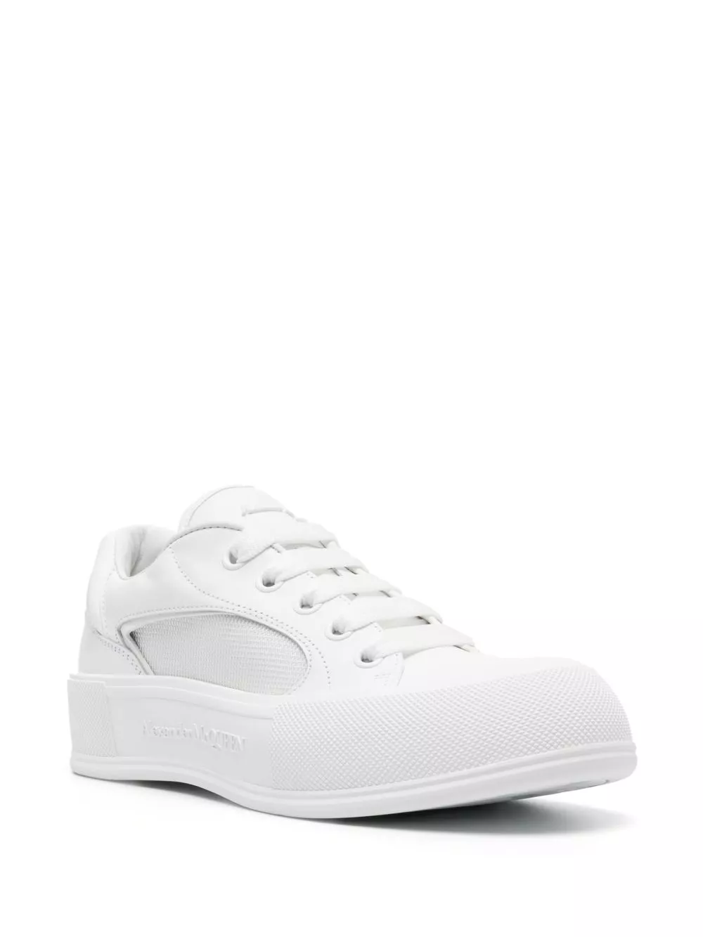 Affordable Alexander McQueen embossed-logo leather sneakers Women 0125