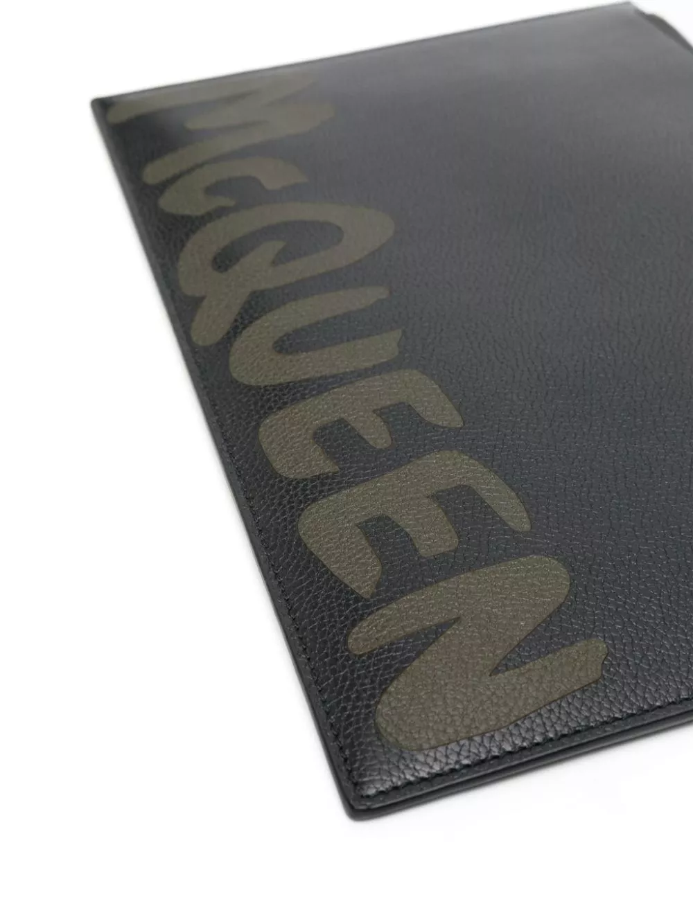 Cheap Alexander McQueen logo-print leather clutch bag Men 0115