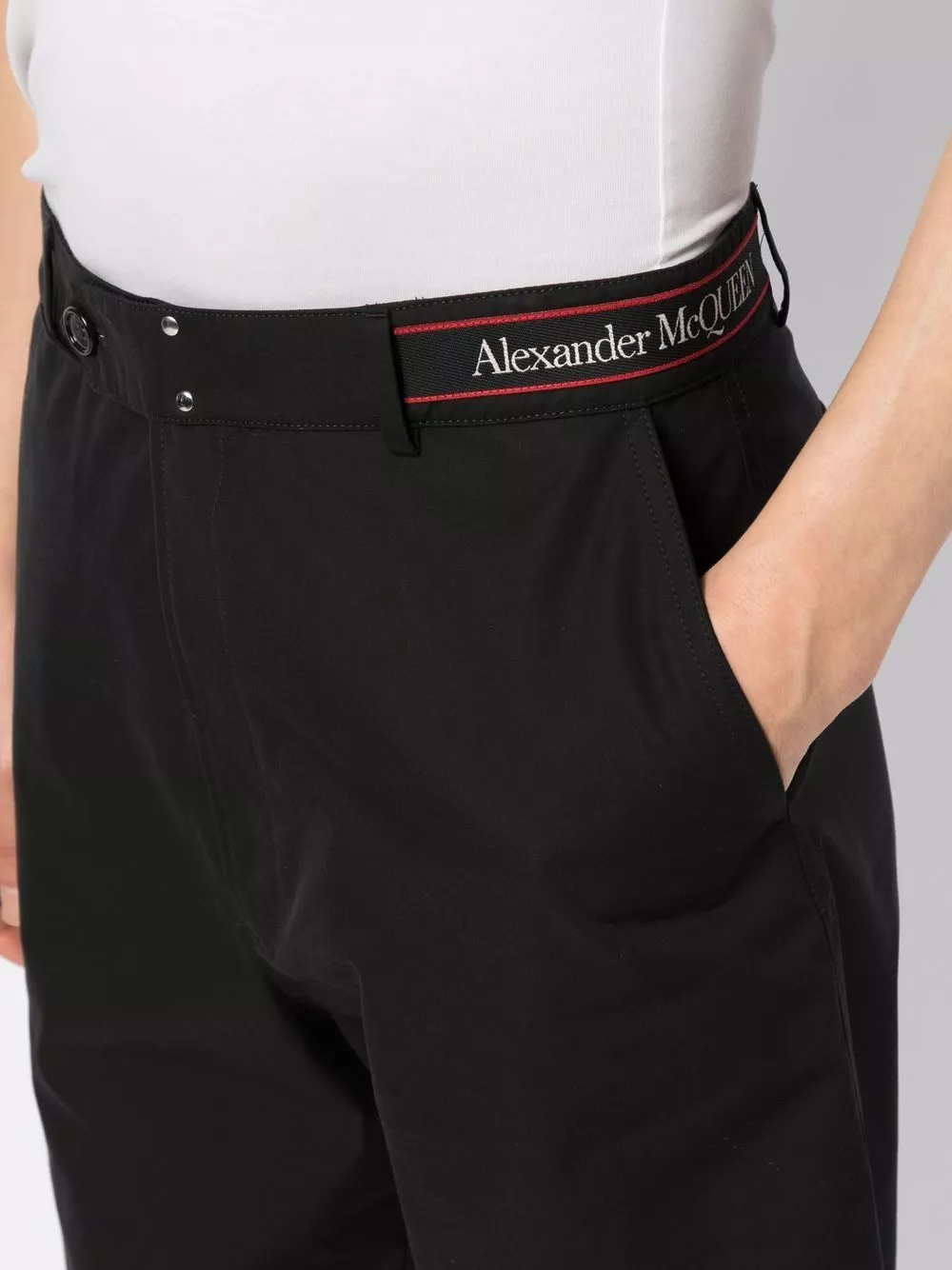 Affordable Alexander McQueen logo-applique cotton shorts Men 0120