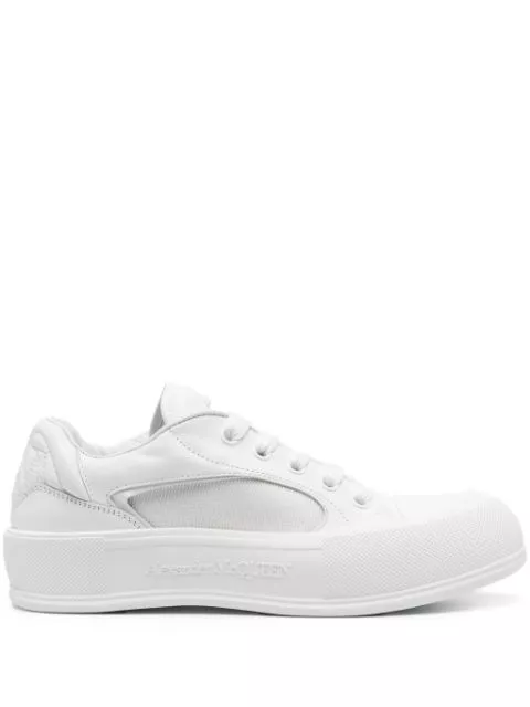 Affordable Alexander McQueen embossed-logo leather sneakers Women 0125