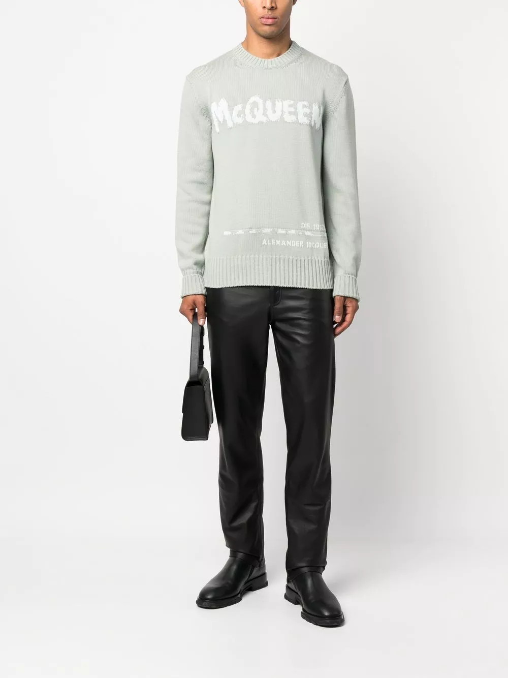 Affordable Alexander McQueen intarsia-knit logo sweater Men 0128