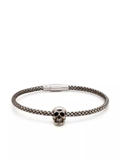 Cheap Alexander McQueen skull-charm woven bracelet Women 0122