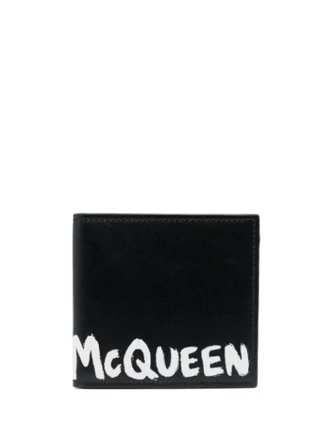 Affordable Alexander McQueen Graffiti logo-print bi-fold wallet Men 0119