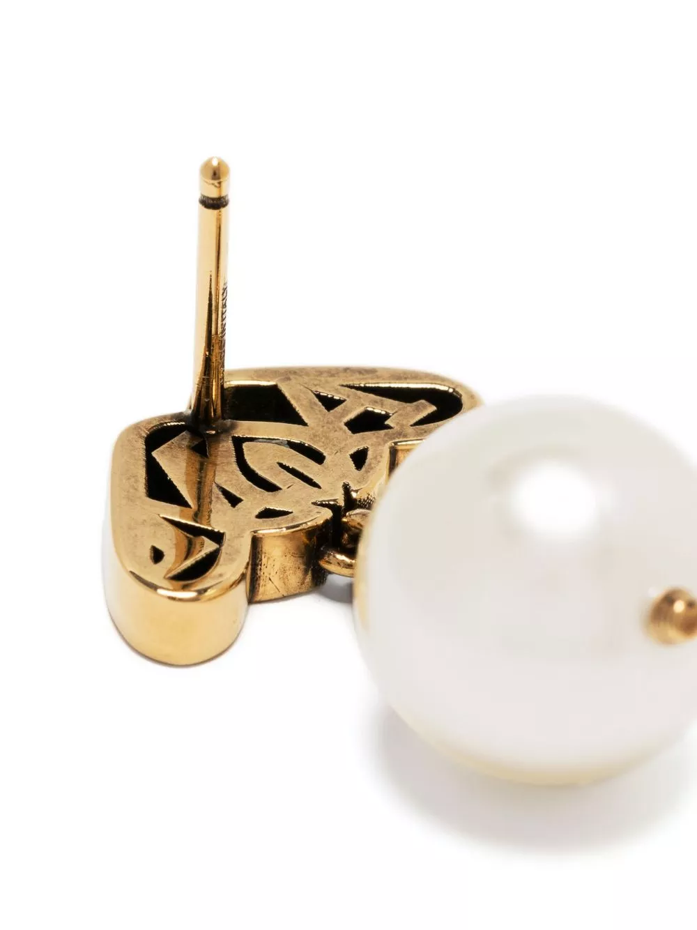 Affordable Alexander McQueen Seal logo-motif pearl earrings Women 0127