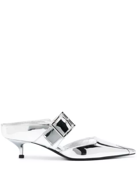 Alexander McQueen Punk 40mm mirrored mules Women 0116