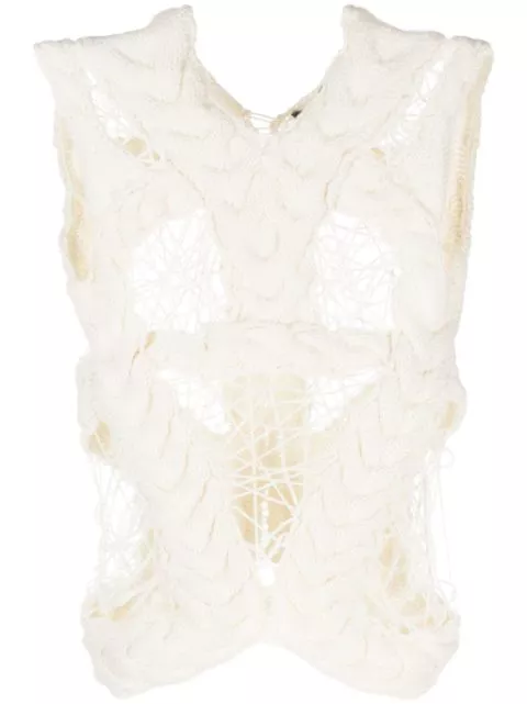 Alexander McQueen 2010s face crochet panelled blouse Women 0117