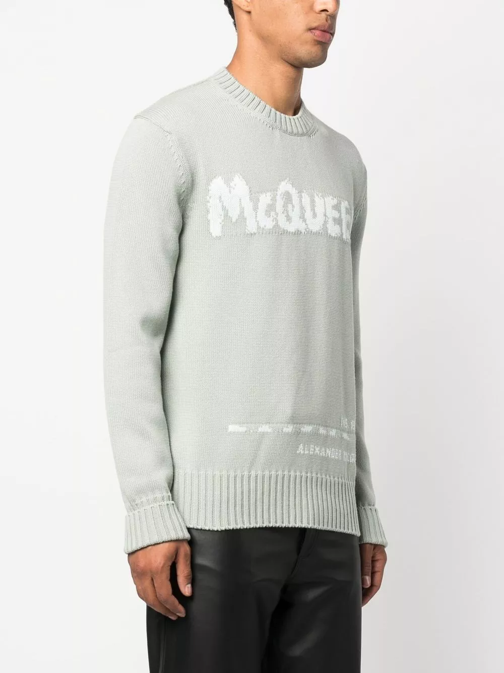 Affordable Alexander McQueen intarsia-knit logo sweater Men 0128