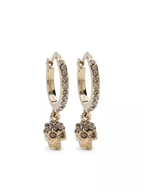 Cheap Alexander McQueen crystal-embellished skull earrings Women 0127