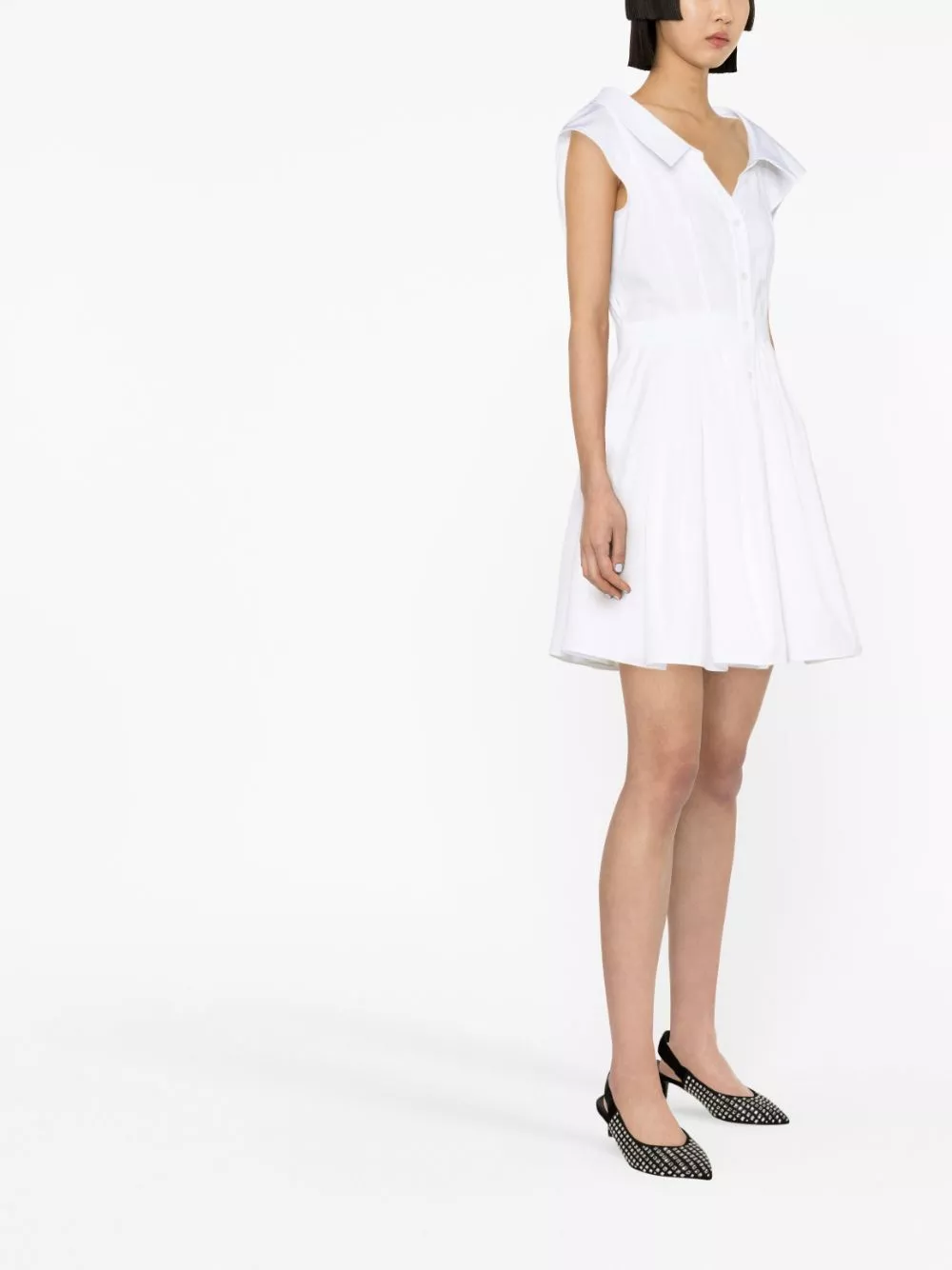 Affordable Alexander McQueen short-sleeve cotton shirtdress Women 0117