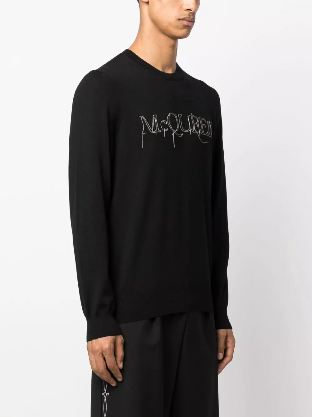 Affordable Alexander McQueen embroidered-logo cotton jumper Men 0128