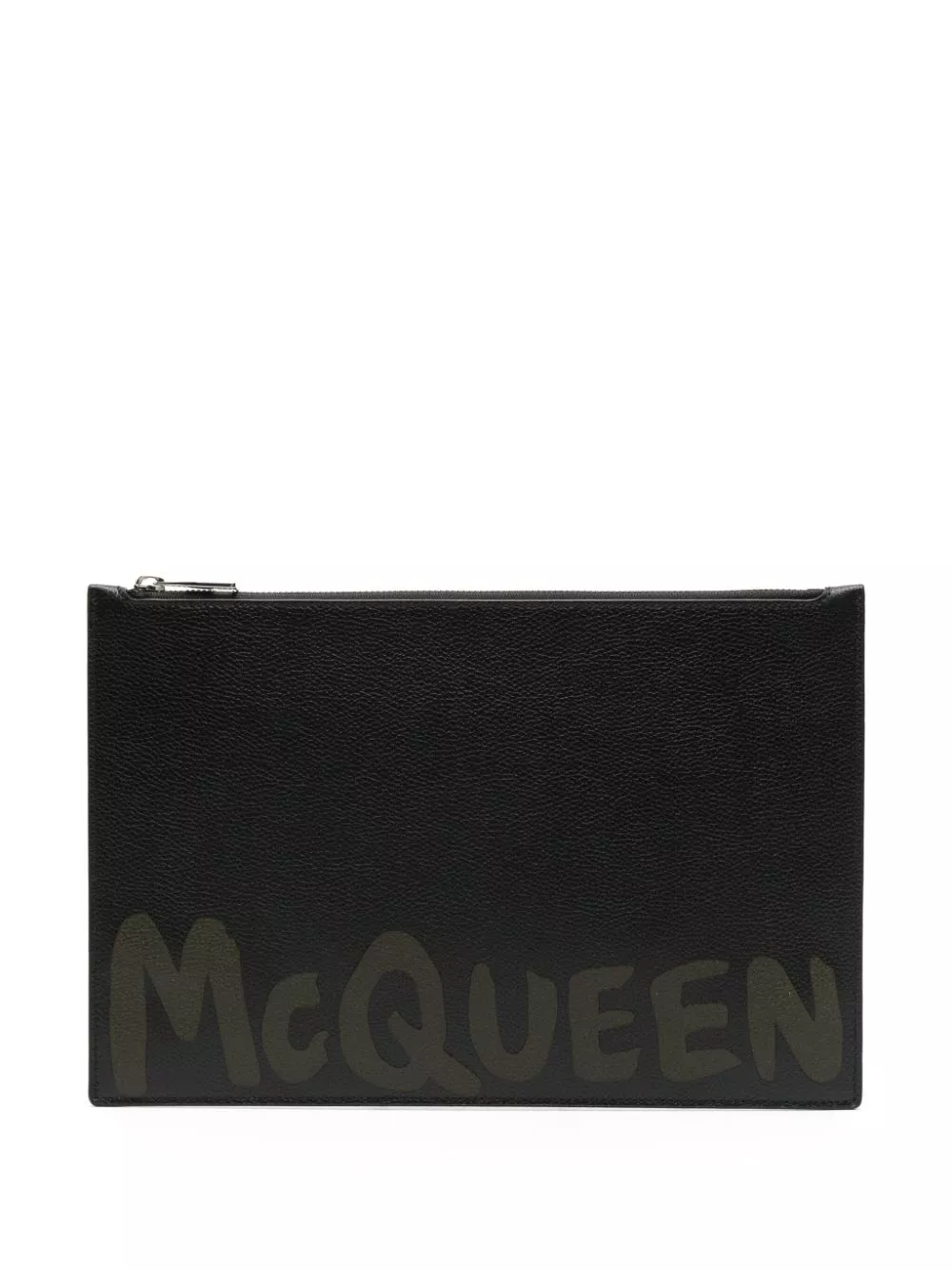 Cheap Alexander McQueen logo-print leather clutch bag Men 0115