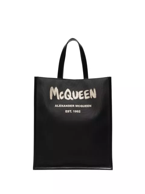 Alexander McQueen brushed logo tote bag Men 0115