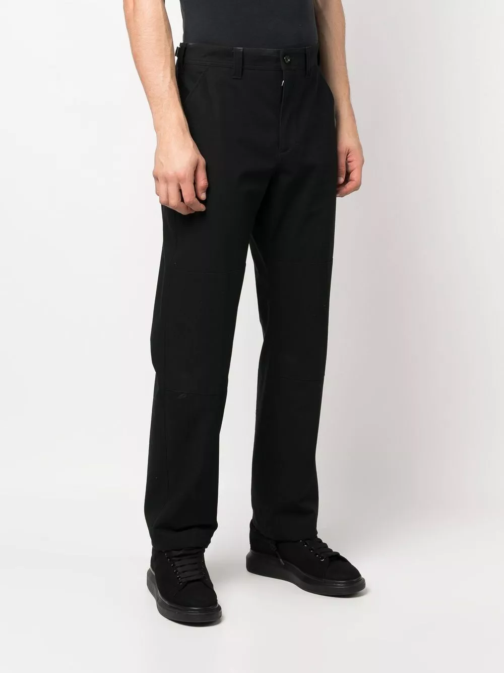 Cheap Alexander McQueen drawstring-hem cotton trousers Men 0114