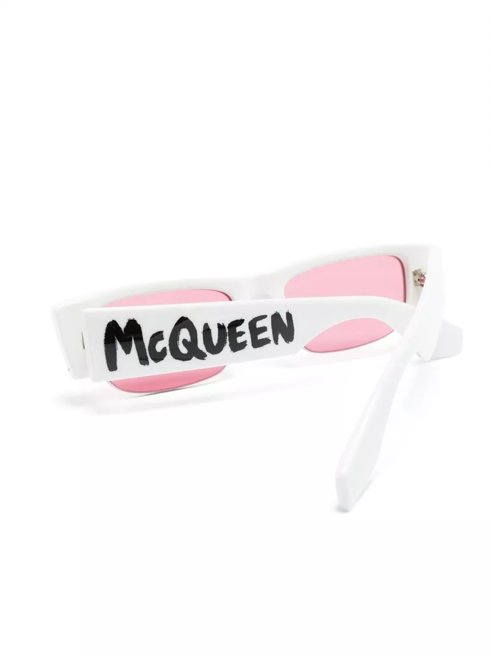 Cheap Alexander McQueen Eyewear Graffiti slashed rectangle sunglasses Men 0119