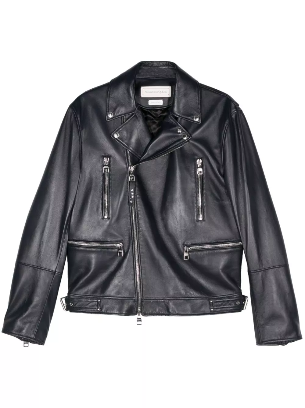 Cheap Alexander McQueen leather biker jacket Men 0120