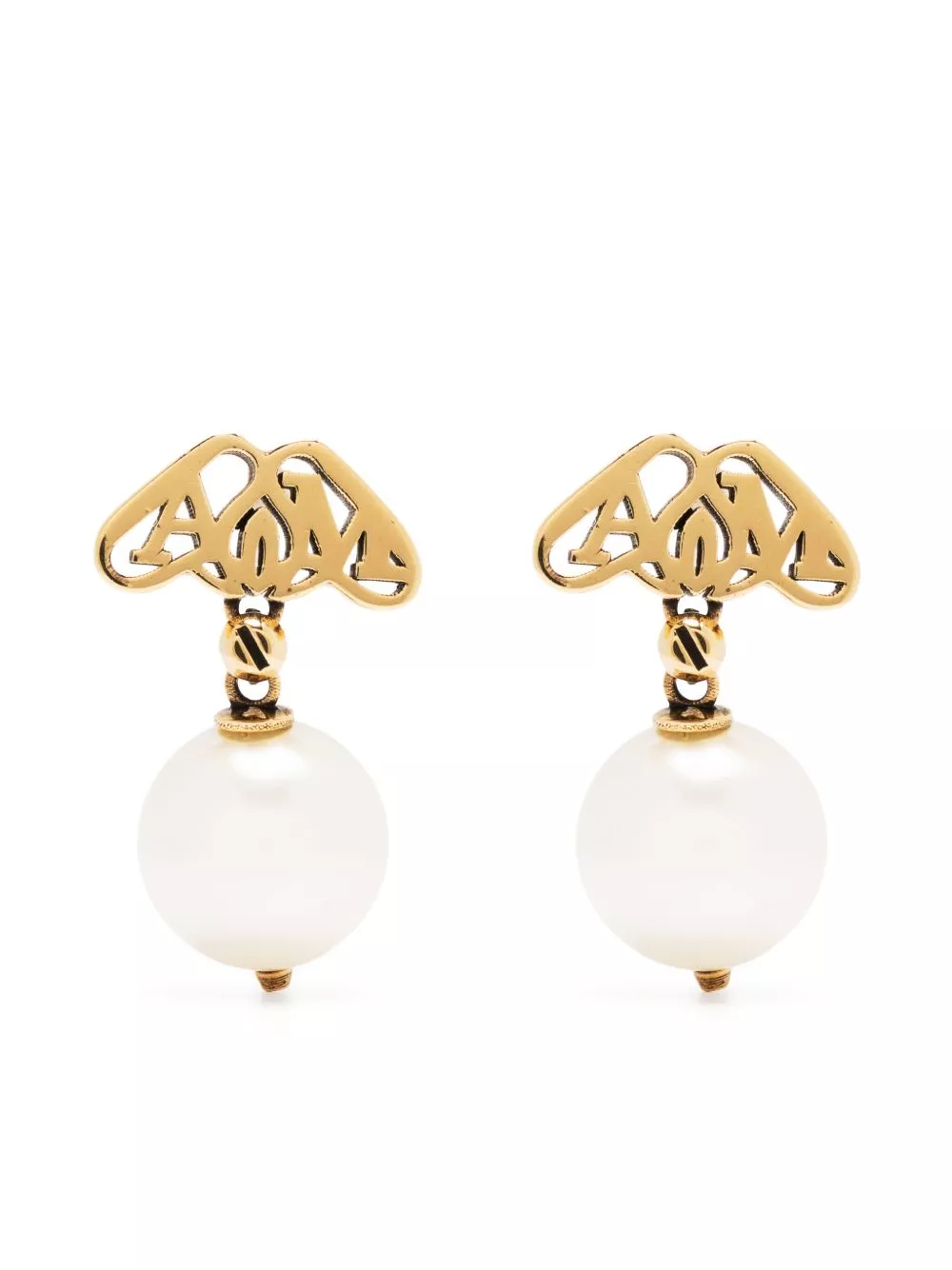 Affordable Alexander McQueen Seal logo-motif pearl earrings Women 0127