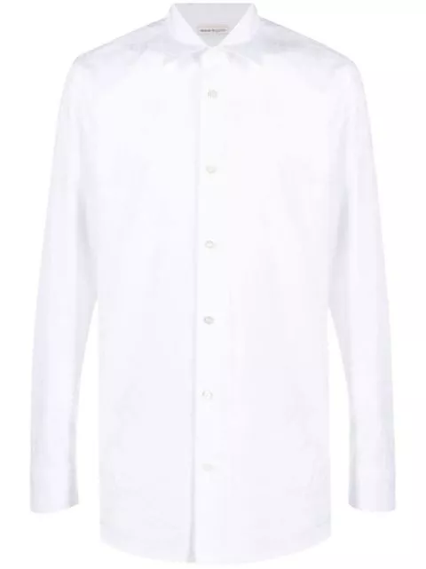 Affordable Alexander McQueen logo-print cotton shirt Men 0129