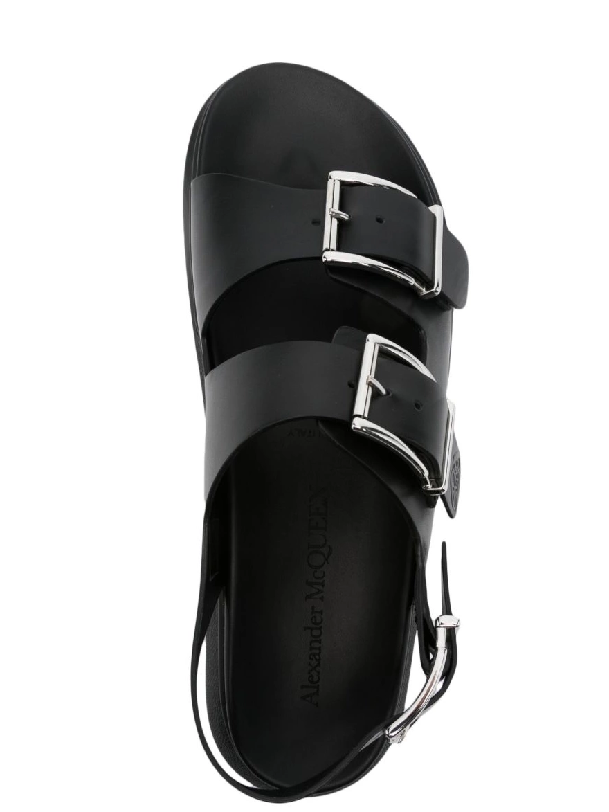 Affordable McQueen logo-debossed leather sandals Men Alexander 0216