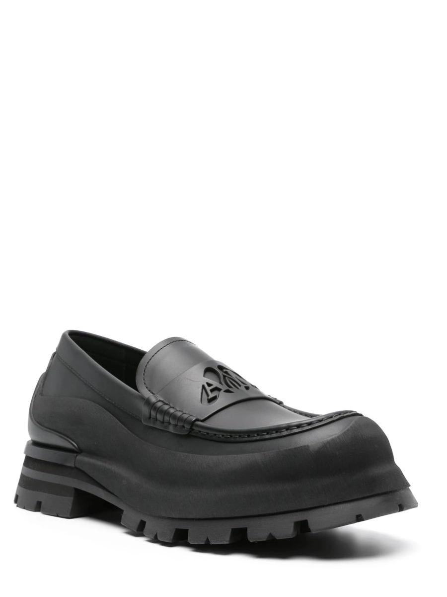 Affordable Seal-logo Men Alexander McQueen loafers leather 0211