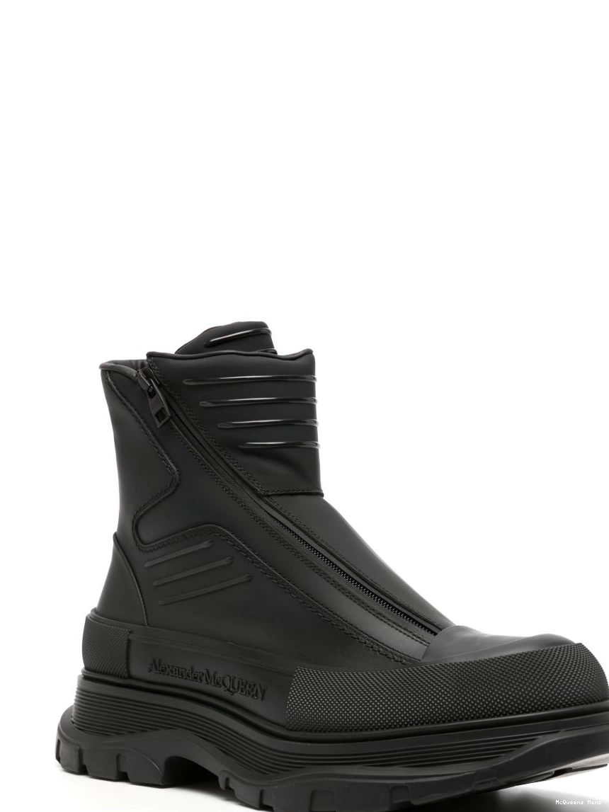 Cheap boots 45mm Men leather Alexander Slick Tread McQueen 0209