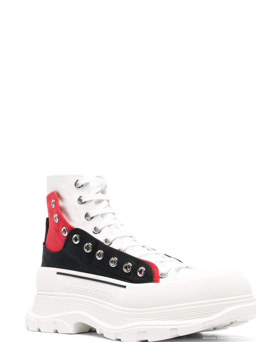 Affordable McQueen Men eyelet-detail high-top Alexander sneakers 0222