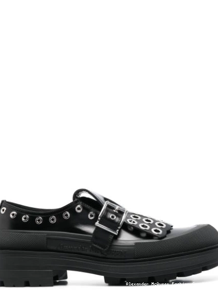 Affordable McQueen Men Alexander shoes buckle-fastening monk tassel 0211