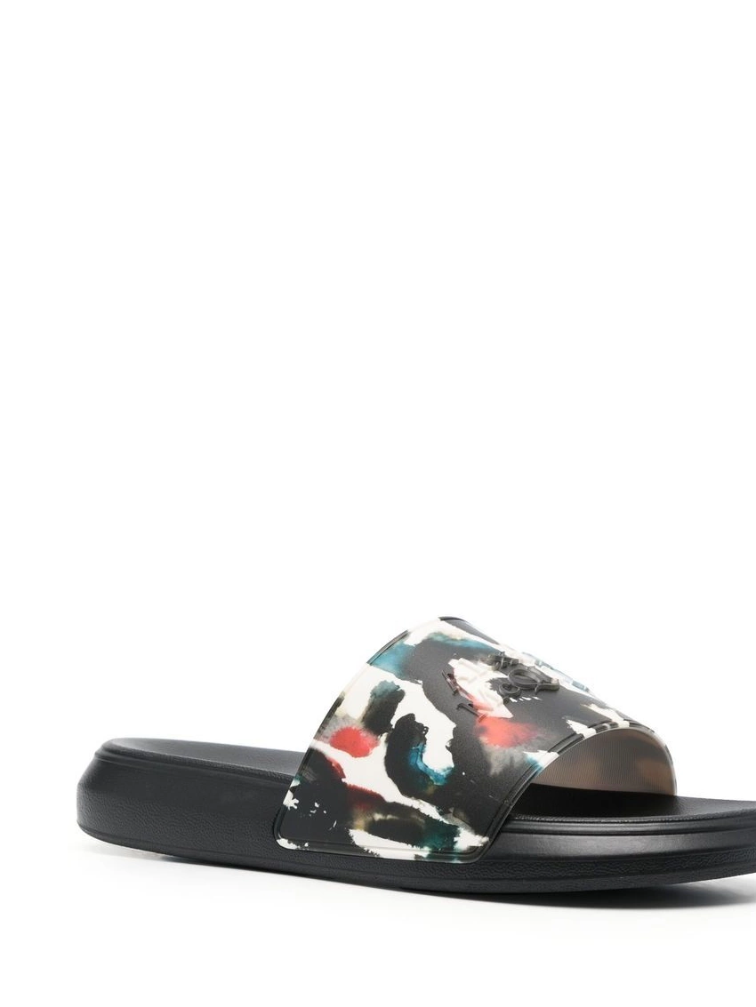 Affordable pool logo graphic print Alexander McQueen Men slides 0210