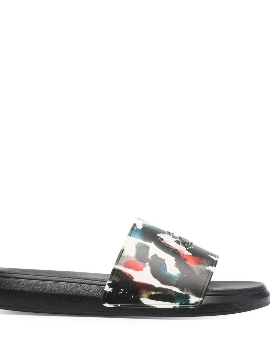 Affordable pool logo graphic print Alexander McQueen Men slides 0210