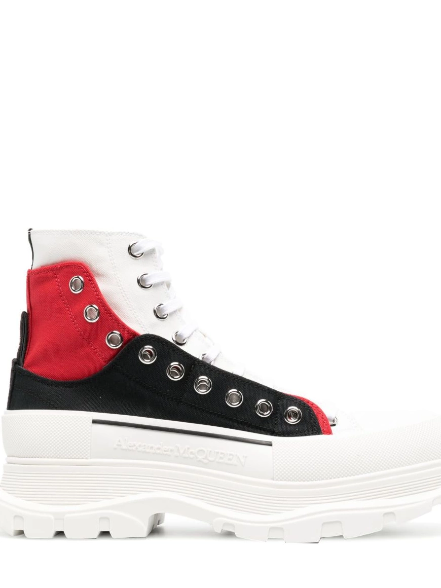 Affordable McQueen Men eyelet-detail high-top Alexander sneakers 0222