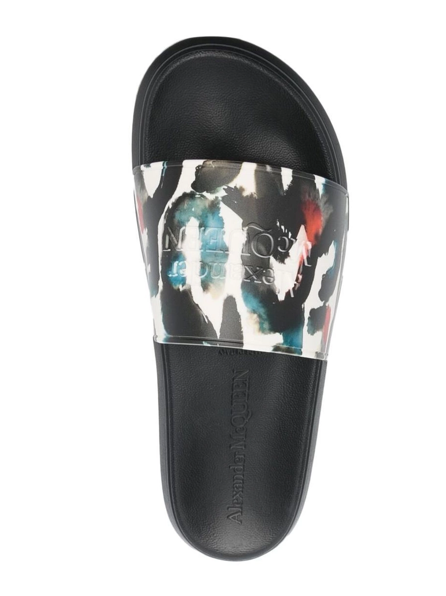 Affordable pool logo graphic print Alexander McQueen Men slides 0210