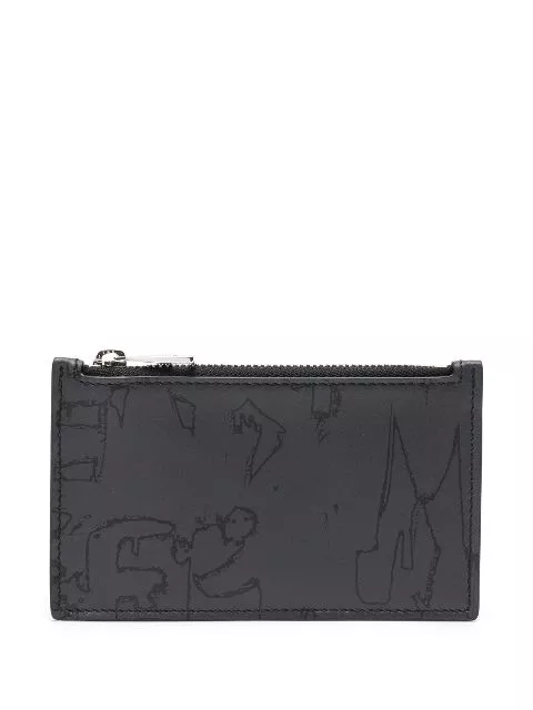 Affordable Alexander McQueen graphic-print zipped wallet Men 0201