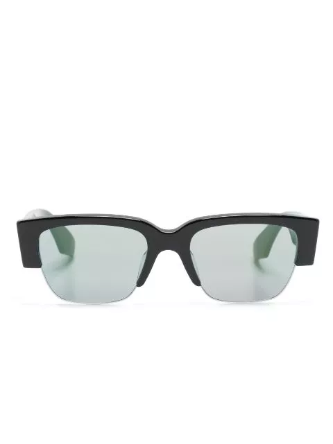 Affordable Alexander McQueen Eyewear logo-print half-rim sunglasses Men 0201