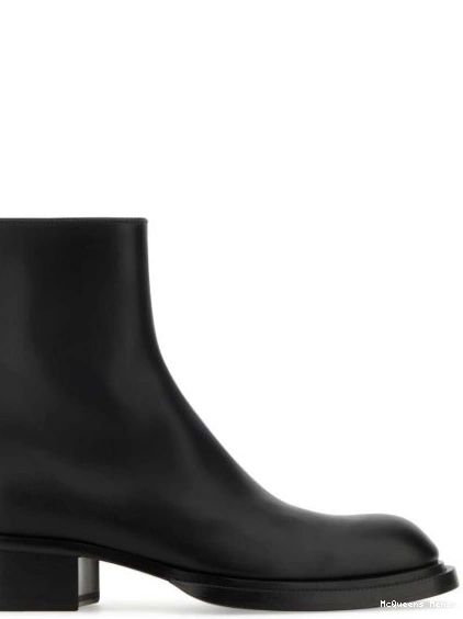 Affordable leather Men Stack boots Cuban Alexander McQueen 0217