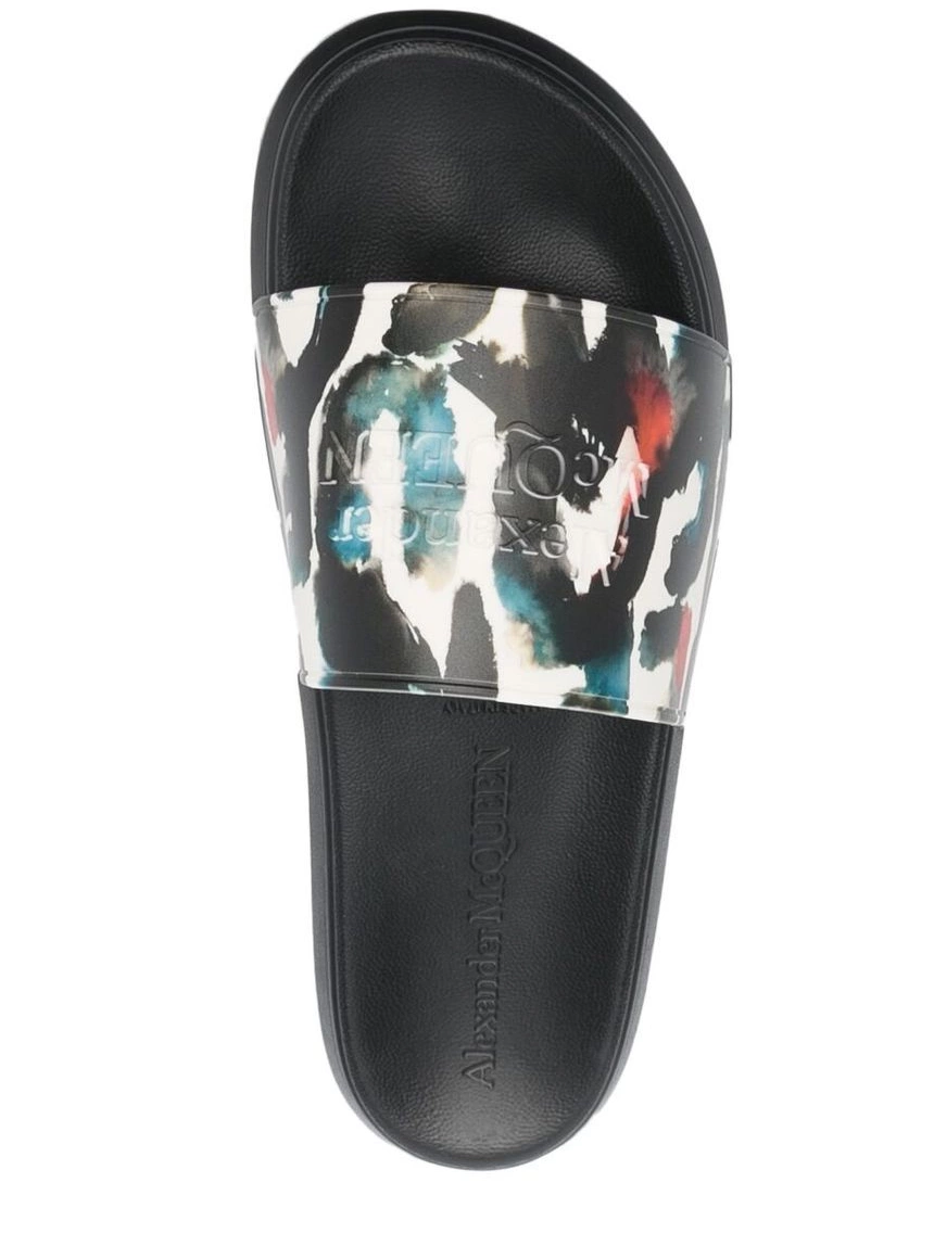 Affordable Alexander Men slides print McQueen graphic pool logo 0212