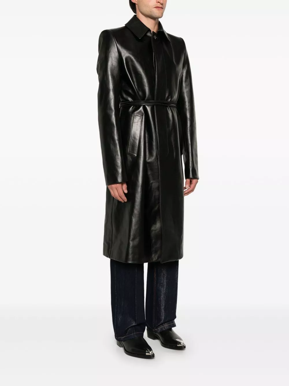 Affordable Alexander McQueen leather coat Men 0204