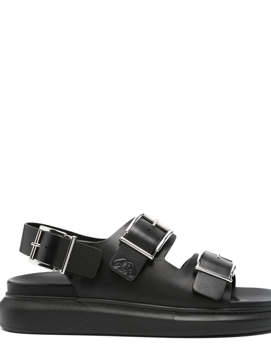 Affordable McQueen logo-debossed leather sandals Men Alexander 0216