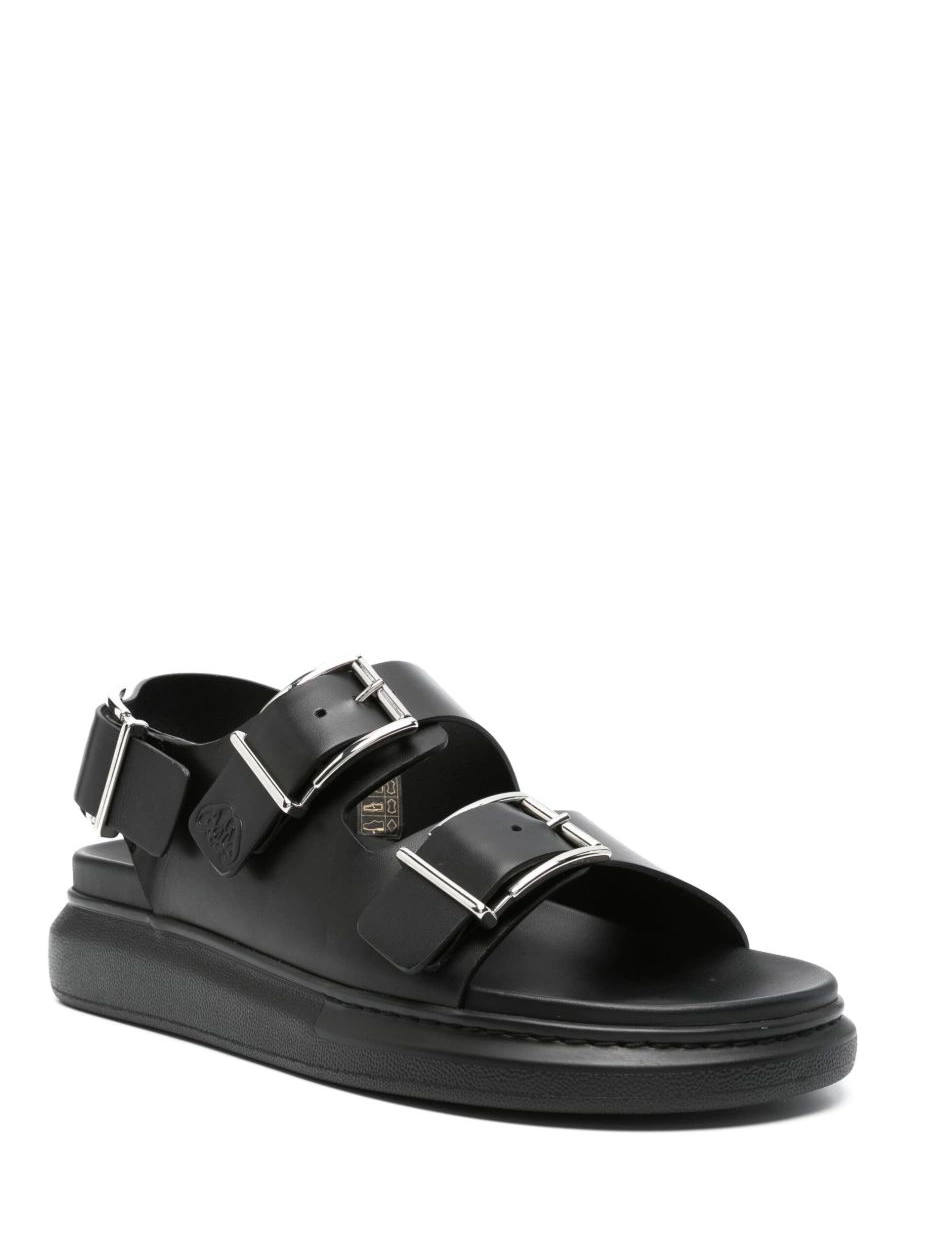 Affordable McQueen logo-debossed leather sandals Men Alexander 0216