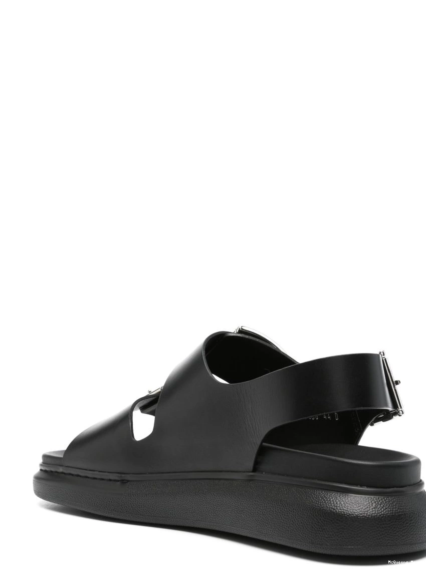 Affordable McQueen logo-debossed leather sandals Men Alexander 0216