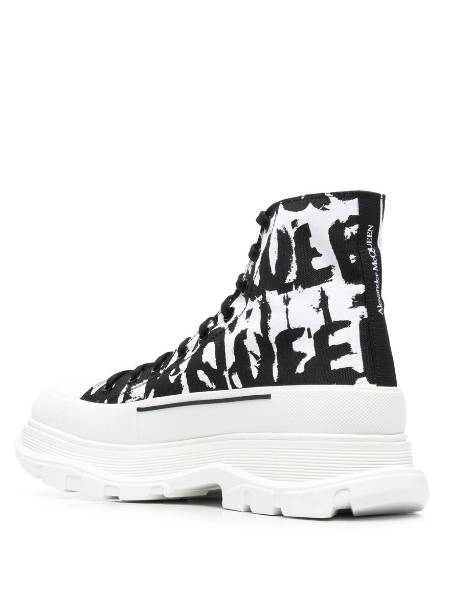 Affordable boots Tread Alexander Men Graffiti canvas McQueen 0212