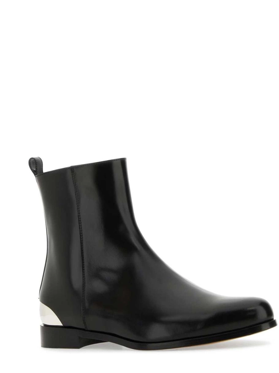 Cheap metal-heel Alexander boots leather McQueen Men 0220