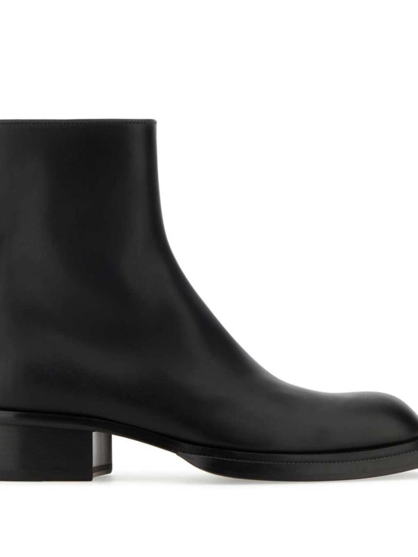 Affordable leather Men Stack boots Cuban Alexander McQueen 0217