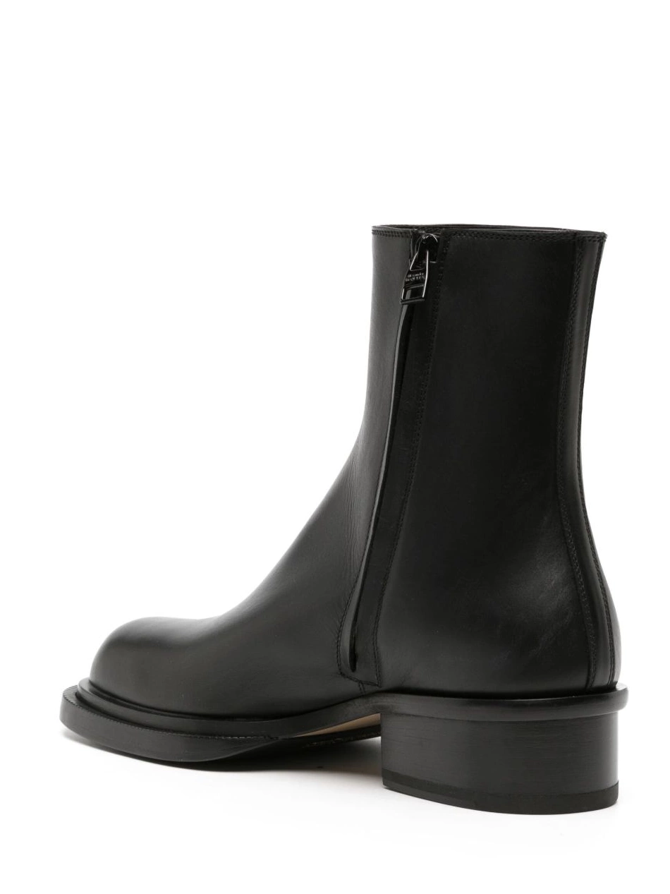 Affordable leather Men Stack boots Cuban Alexander McQueen 0217