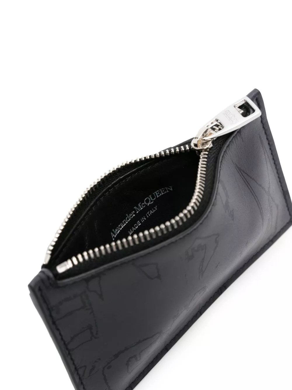 Affordable Alexander McQueen graphic-print zipped wallet Men 0201