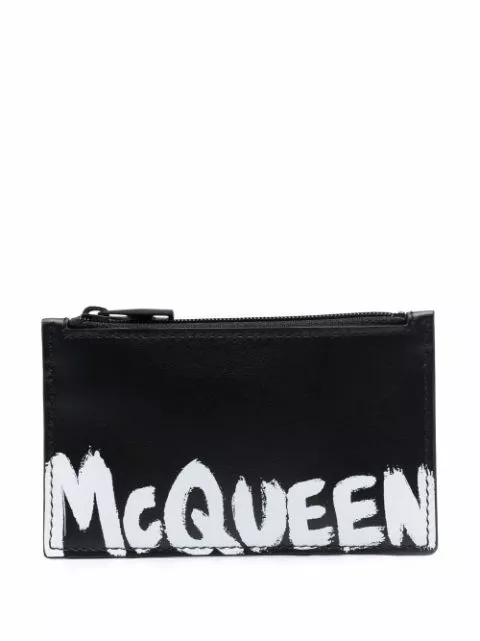 Affordable Alexander McQueen logo-print leather wallet Men 0201