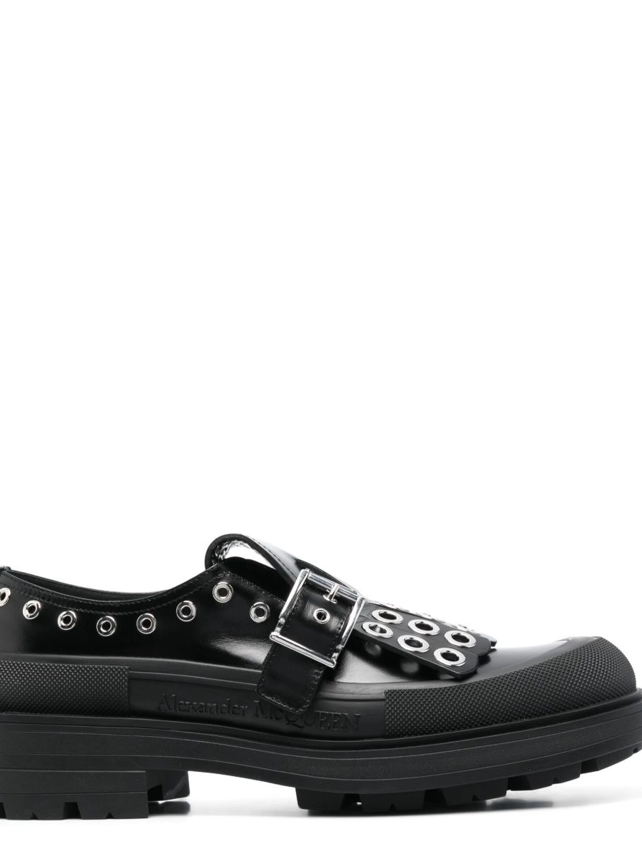 Affordable McQueen Men Alexander shoes buckle-fastening monk tassel 0211